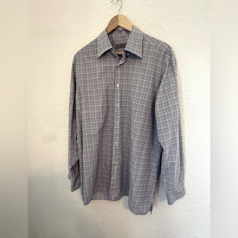 Canali 1934 Button Down‎ plaids Dress Shirt - XL